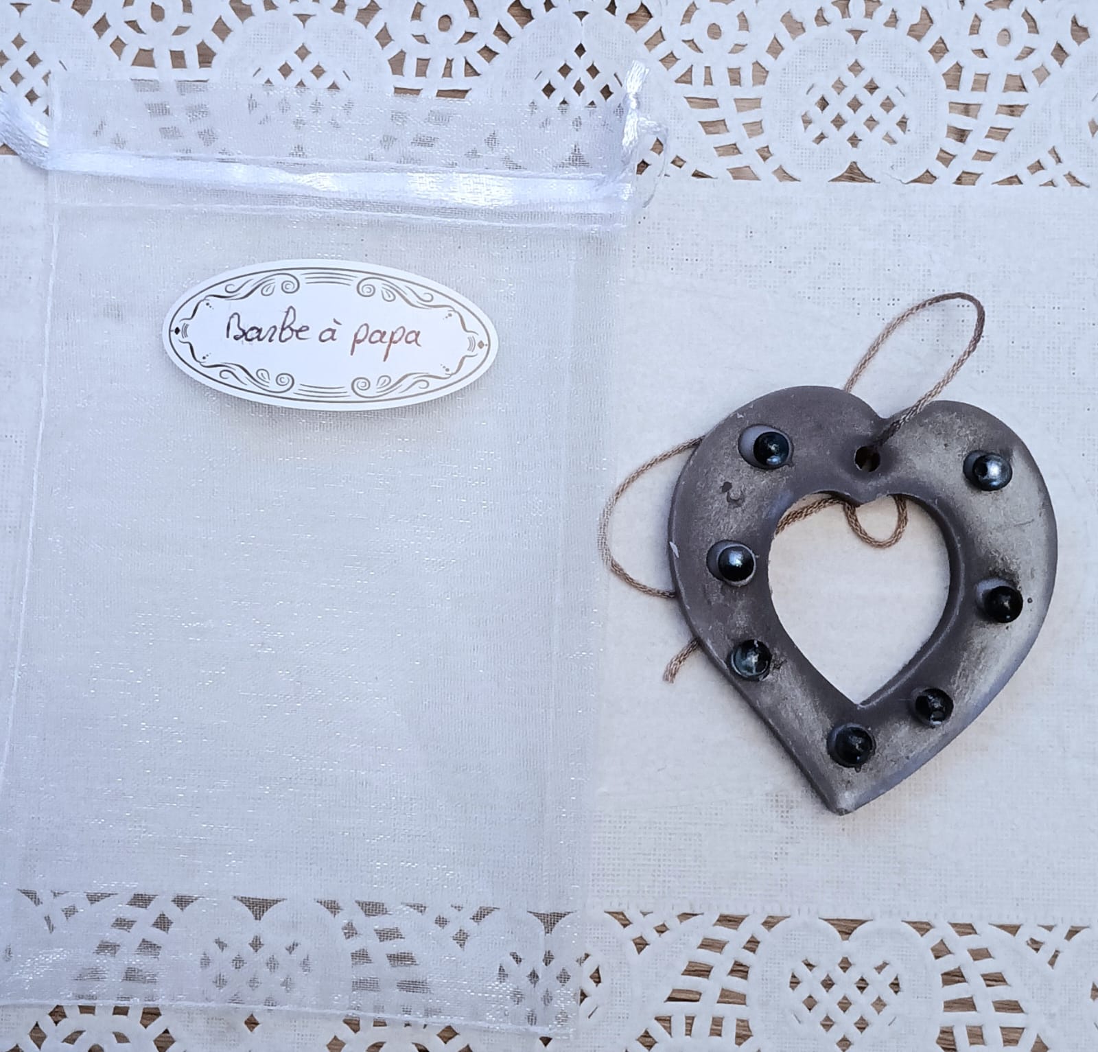 Suspension coeur perles