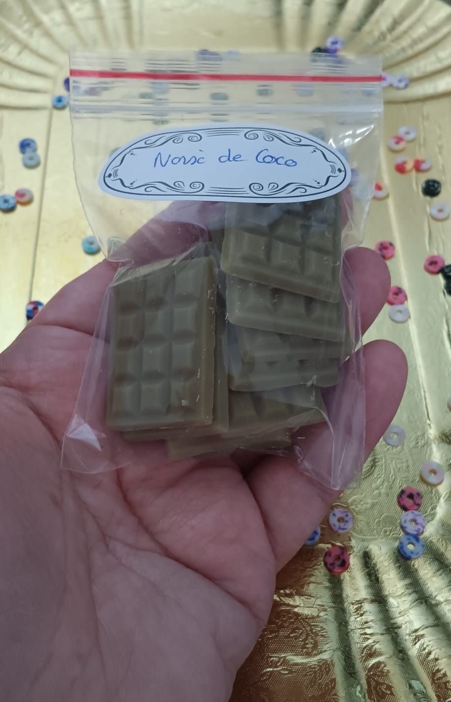 Petites tablettes chocolat senteur noix de coco