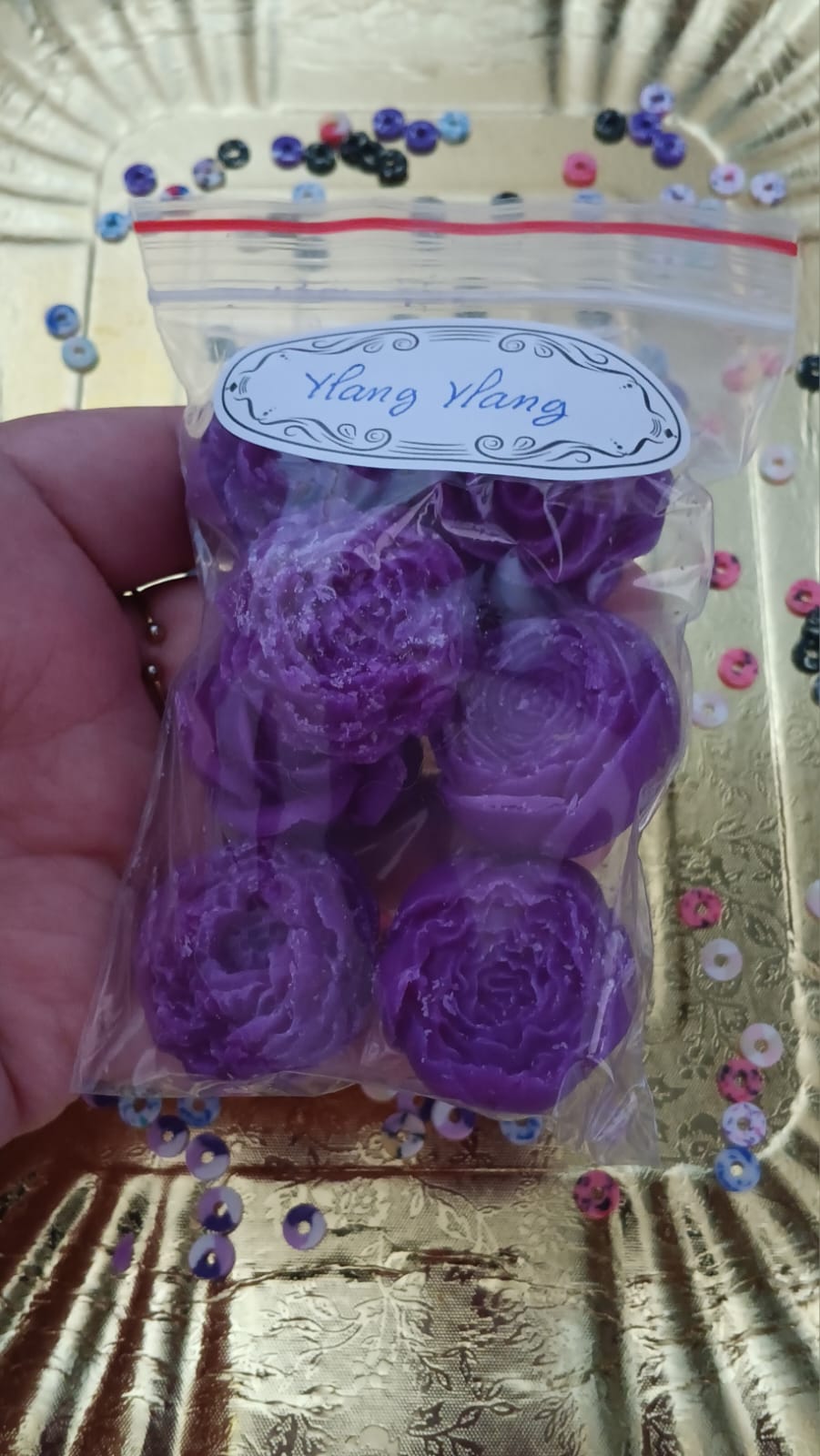 Sachet 7 fondants fleuris senteur ylang ylang