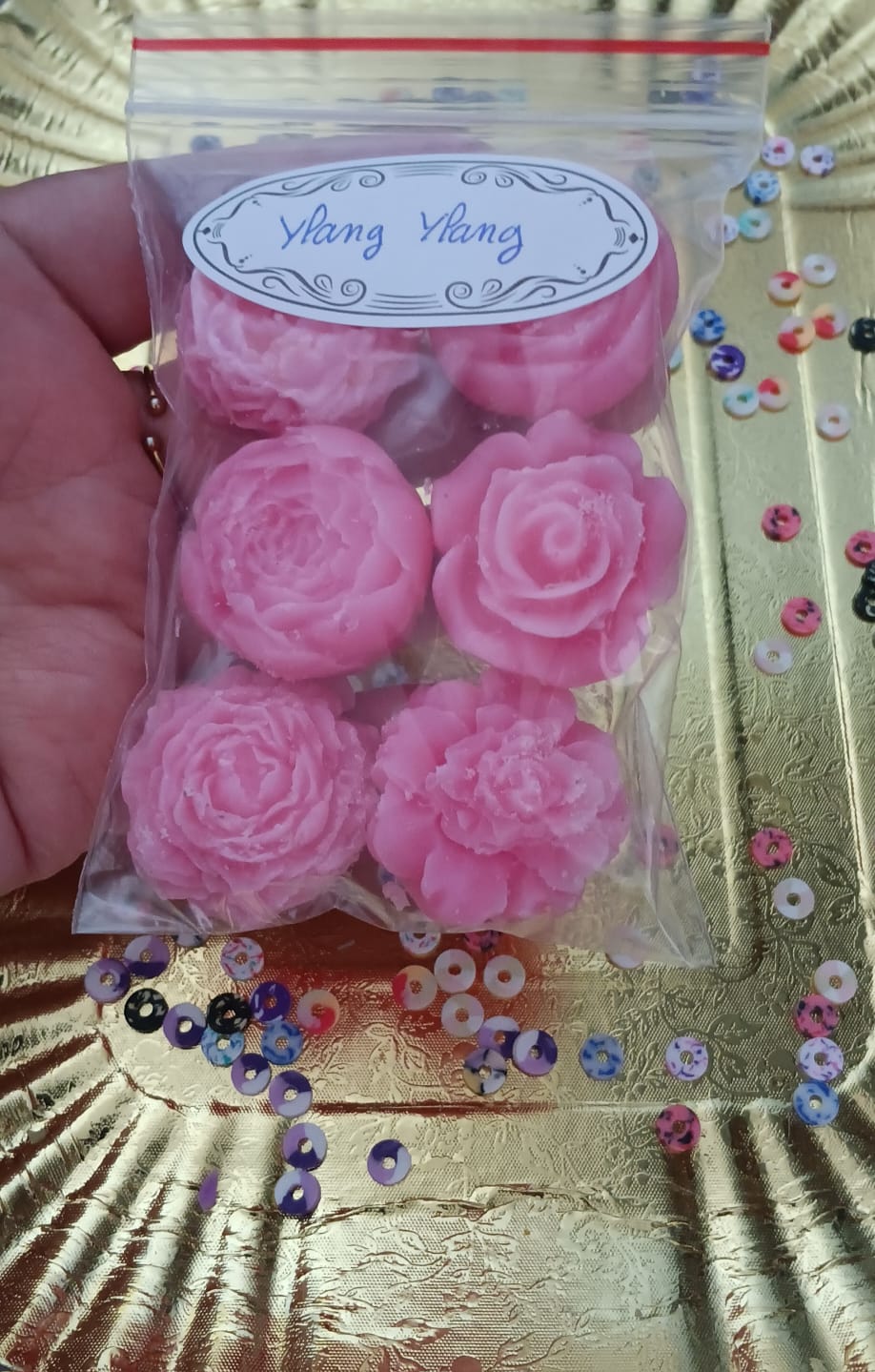 Sachet 6 fondants fleuris senteur ylang ylang