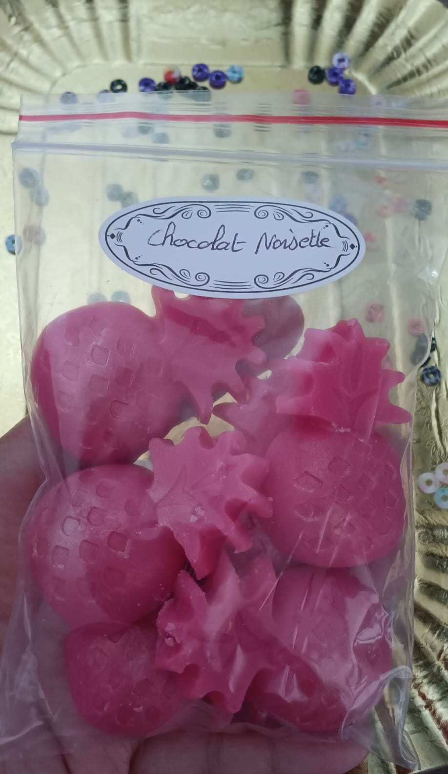 Sachet fondants fraise senteur chocolat noisette
